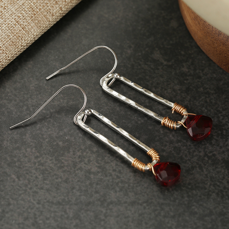 Women's Vintage Two-Tone Pendant Earrings